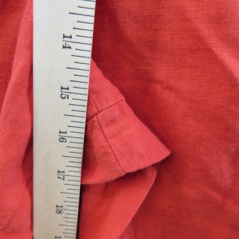 FLAX Designs Pants 3G LInen Red Pedal Pusher Elastic Waistband With Pockets New - Picture 6 of 16